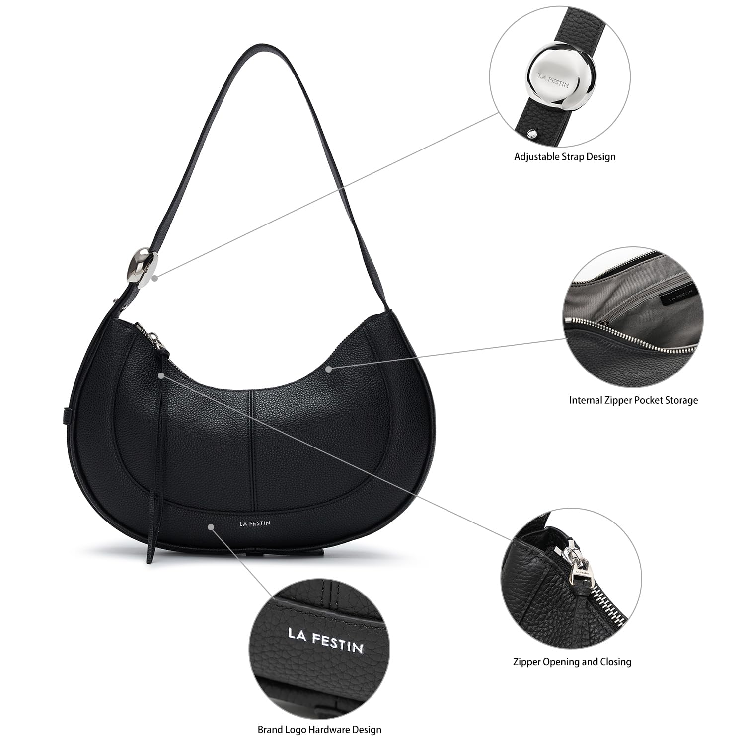 black baggu mini crescent bag
