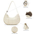 black crescent shoulder bag white