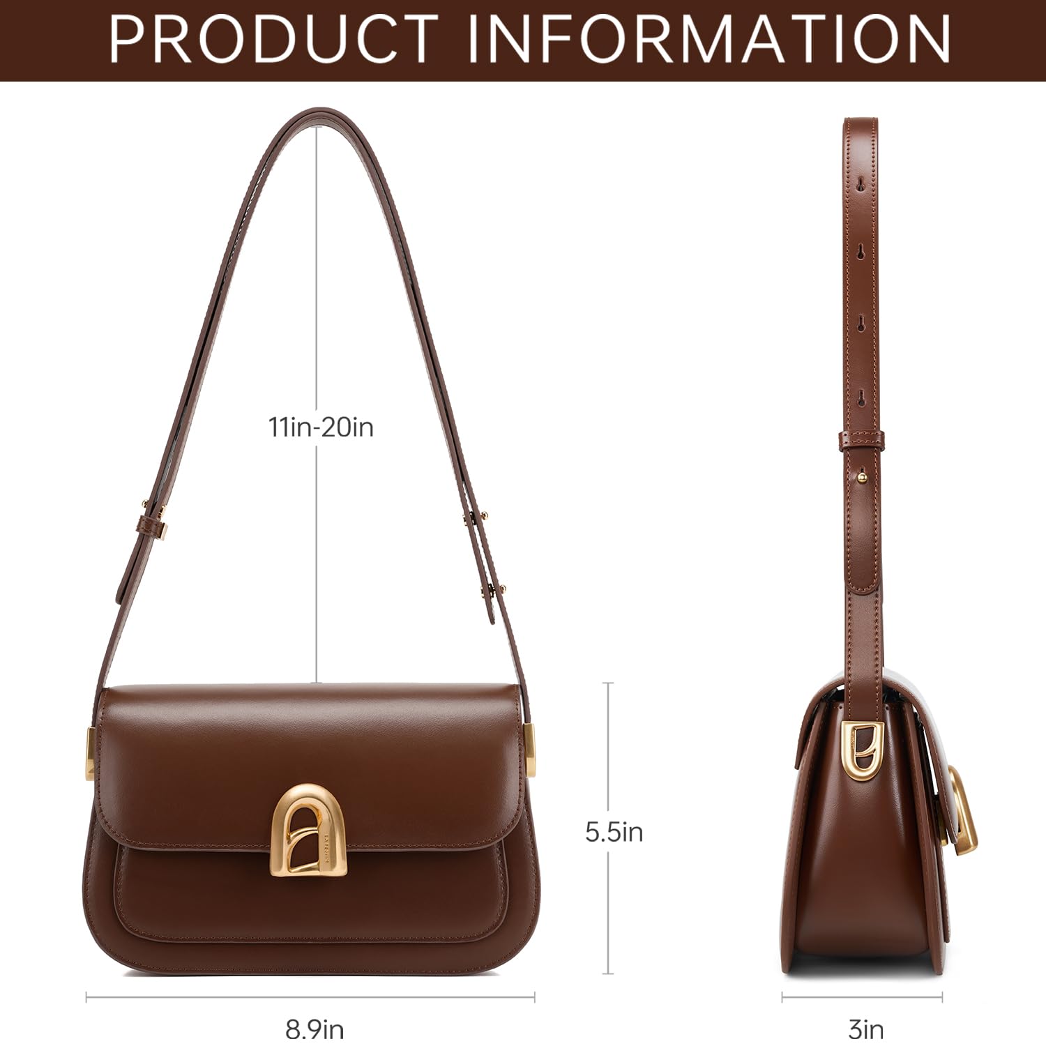 chocolate brown shoulder bag LA'FESTIN