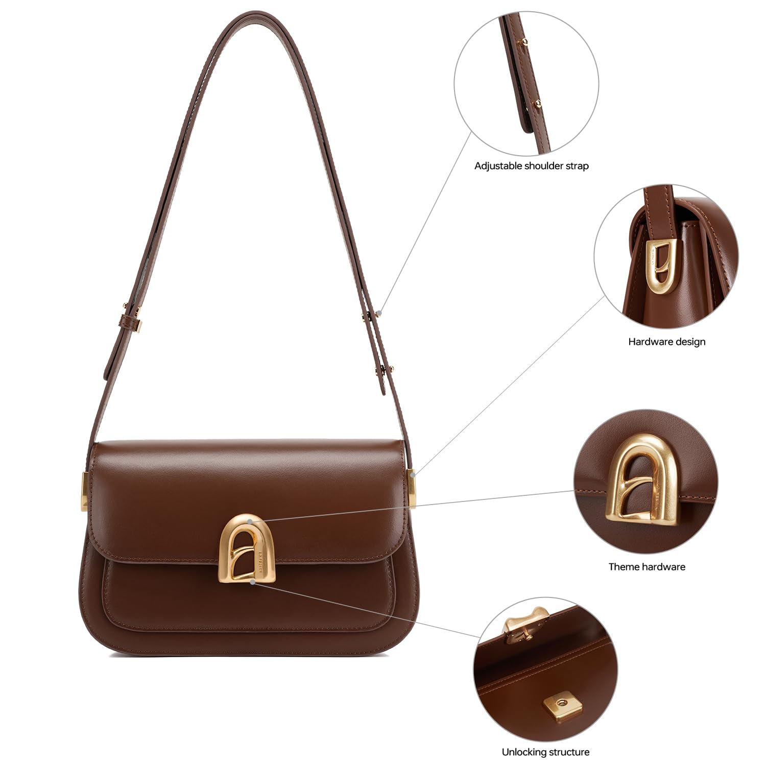 dark brown shoulder bag LA'FESTIN