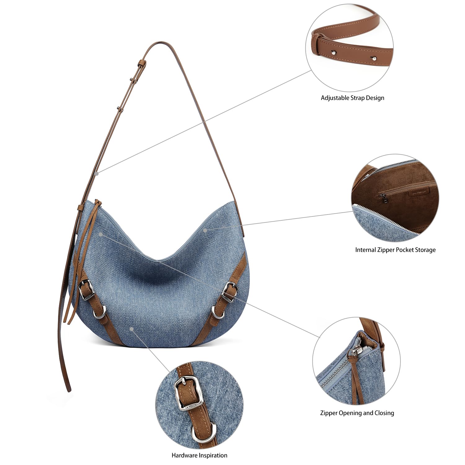 light blue hobo bag