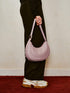 pink crescent bag leather la festin