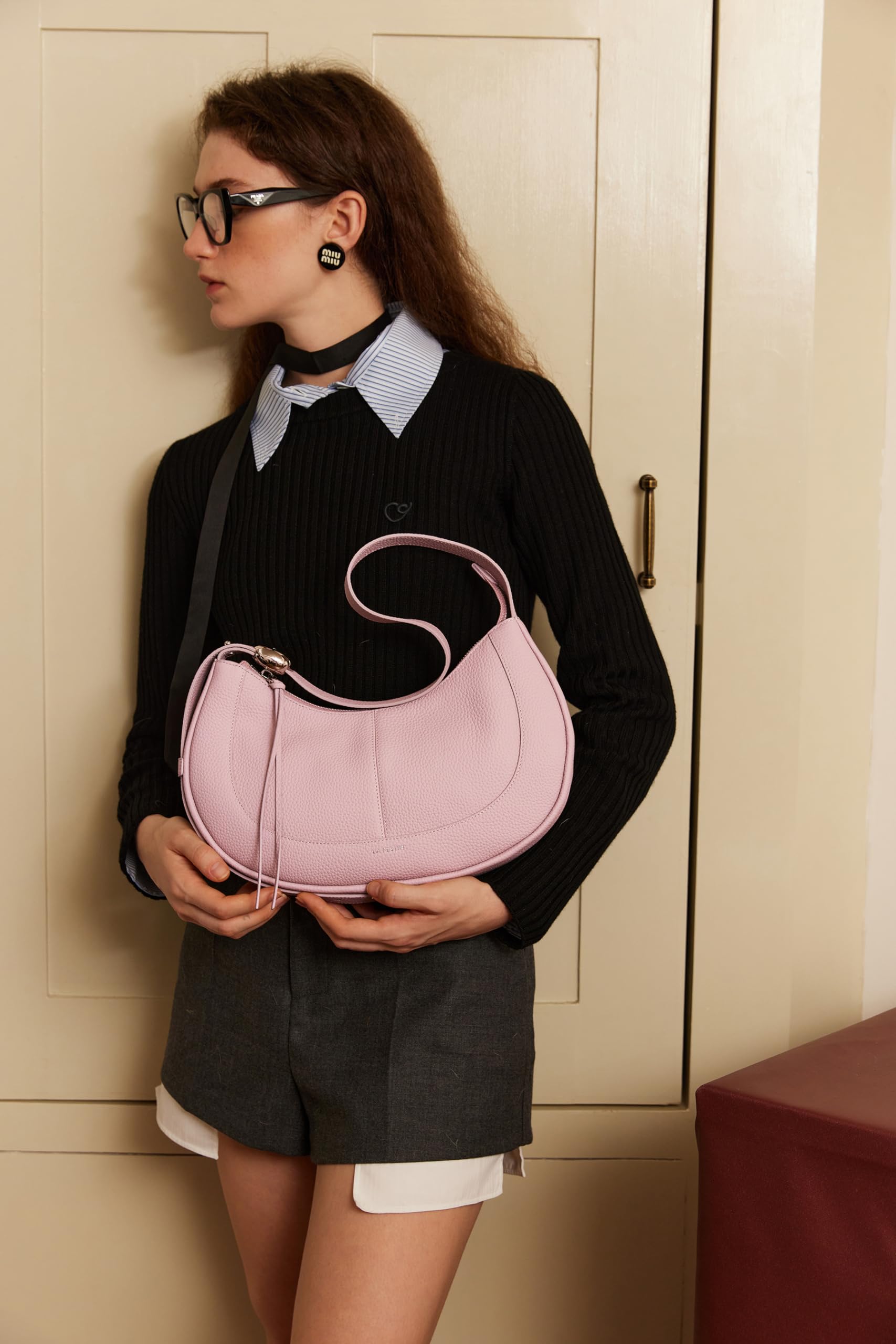 pink crescent moon bags lafestin