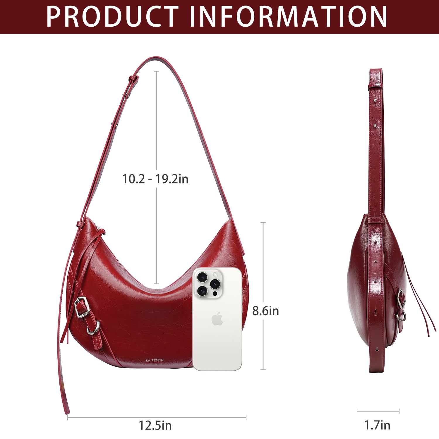 red leather hobo purse