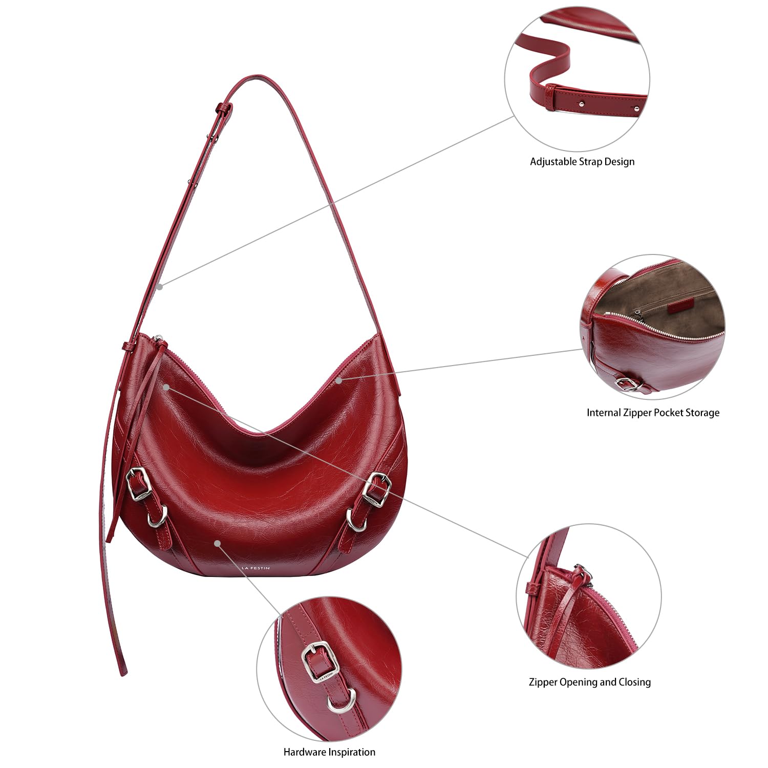 red suede hobo bag