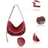 red suede hobo bag