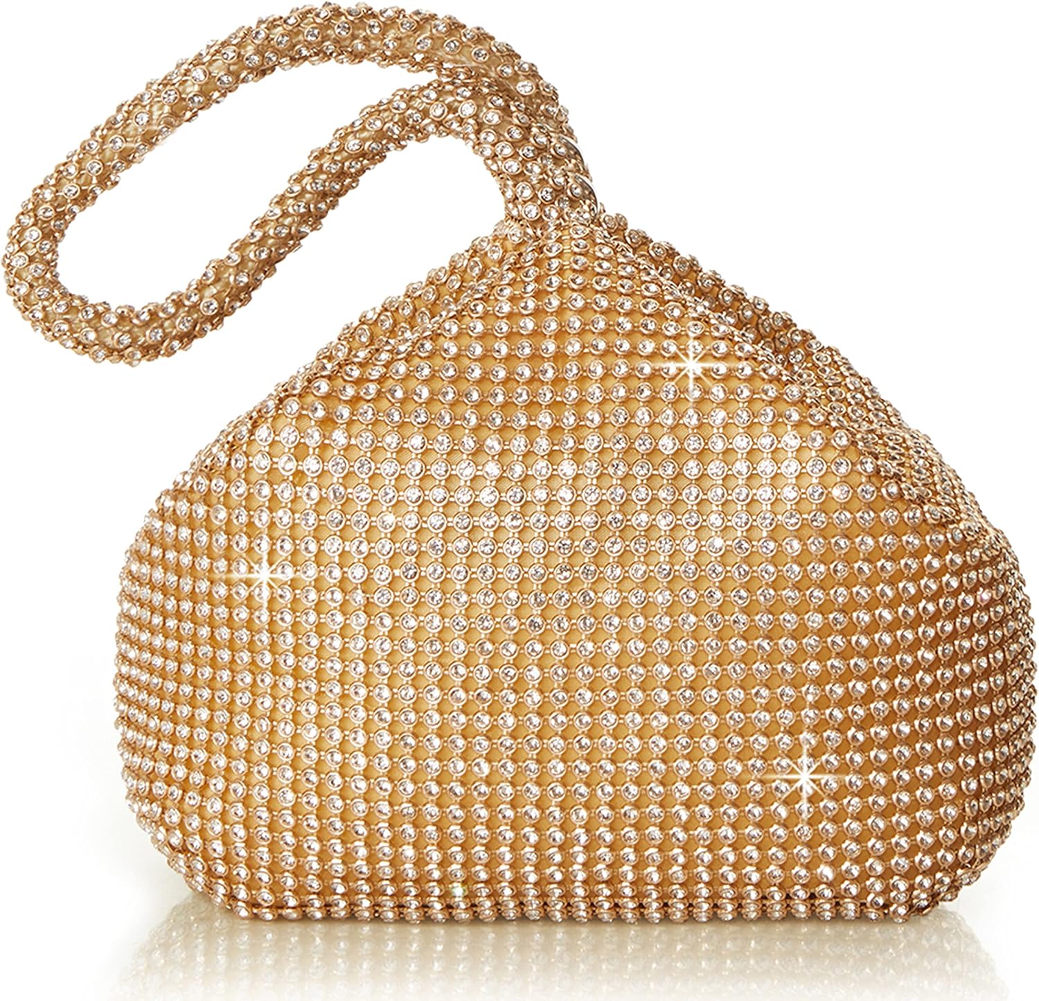 BABEYOND Women's Rhinestone Clutch Evening Bags Sparkly Glitter Triangle Purse for 1920s Party Prom front view
