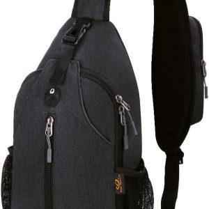 WATERFLY Crossbody Sling Backpack Sling Bag Travel Hiking Chest Bag Daypack front view