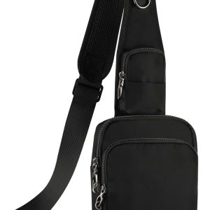 VADOO Sling Bag, Crossbody Bag with Zipper Lock, RFID Blocking and Water Resistant for Men and Women front view
