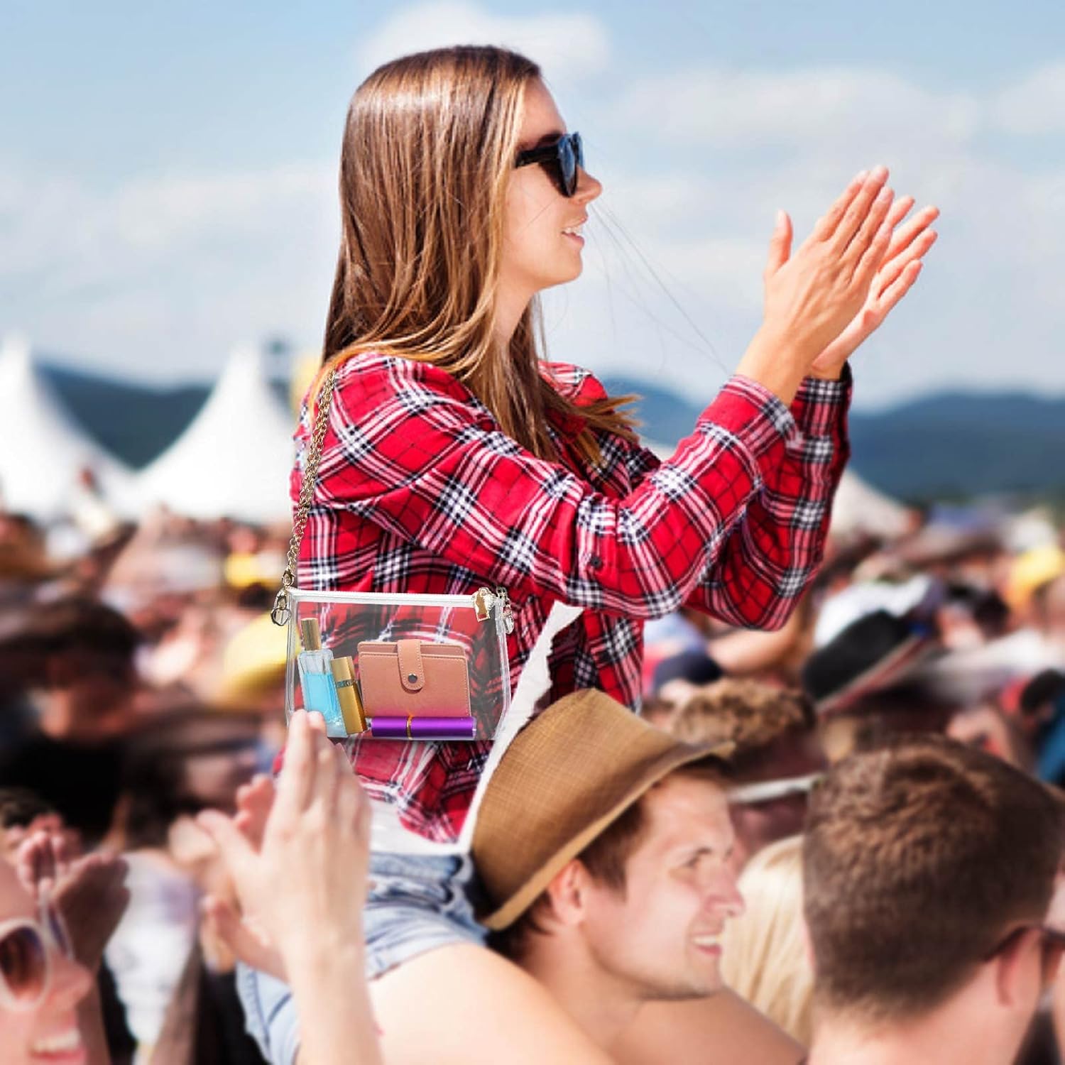 Lorbro Clear Purse for Women, Stadium Approved Crossbody Bag for Concert detail view