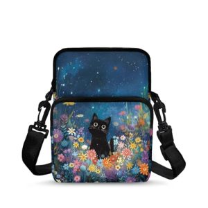 Starry Cat Adjustable Strap Crossbody Bag for Women Cute Shoulder Purse