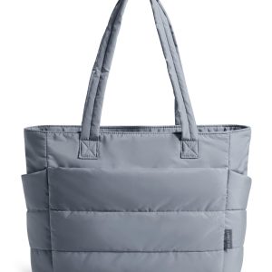 BAGSMART Puffy Tote Bag for Women Quilted Lightweight Shoulder Bag